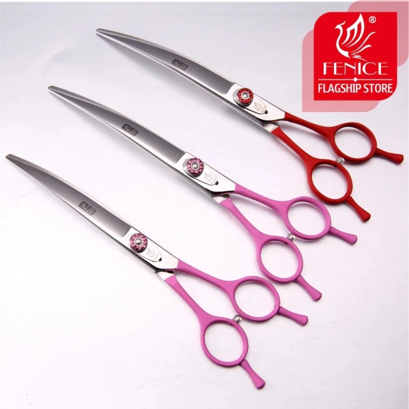 Professional Pet Grooming Scissors Curved - Profesjonalne nożyczki dla zwierząt Fenice JP440C,