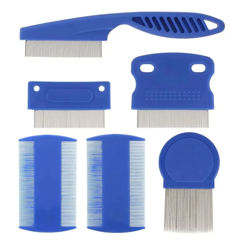 Flea Comb Fine Tooth Pet Tear Stain - 6 szt./zestaw Grzebień do pchł, grzebień