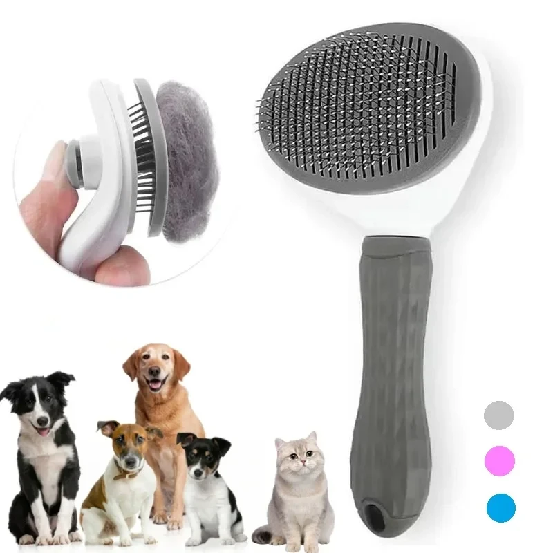 Slicker Brush Self Cleaning Pet Grooming - Samoczyszczący grzebień do usuwania sierści zwierząt,