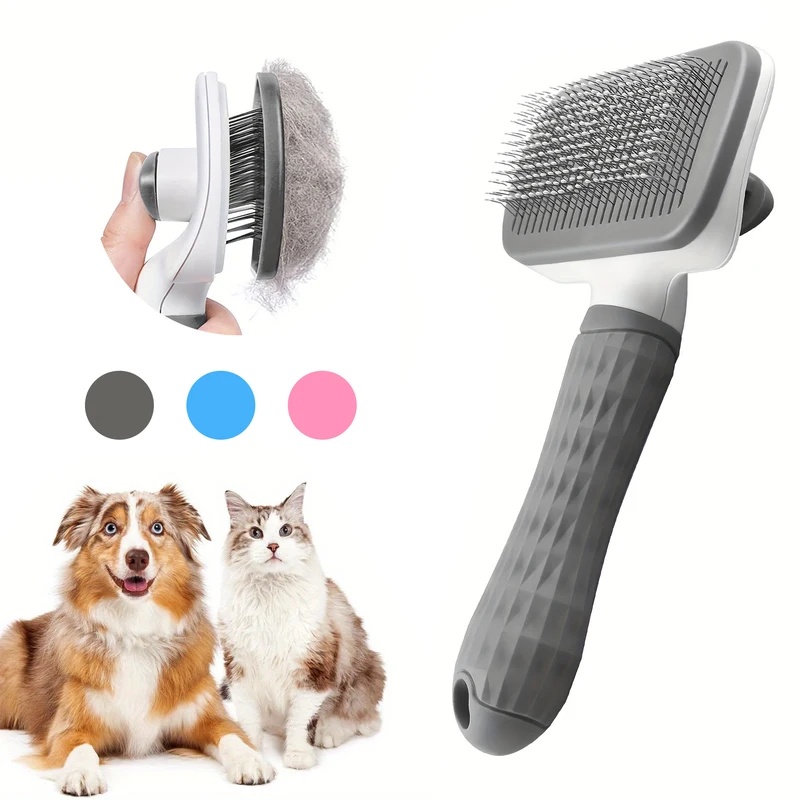 Slicker Brush Self Cleaning Pet Grooming - Samoczyszczący grzebień do usuwania sierści zwierząt,