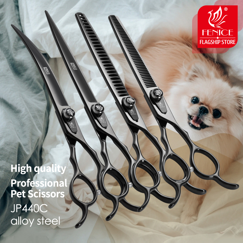 Professional Pet Grooming Scissors Curved - Profesjonalne nożyczki fryzjerskie dla psów Fenice
