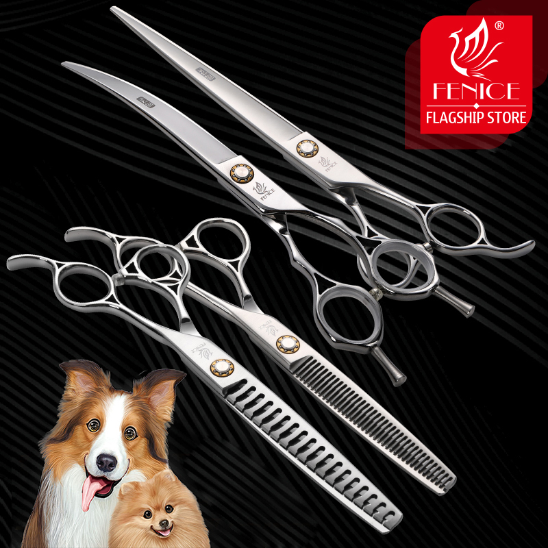 Professional Pet Grooming Scissors Curved - Fenice 6.5/7/7.5/8 cal profesjonalne psy domowe