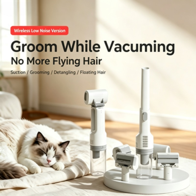 ZONGYAN – bezprzewodowy odkurz – Pet Grooming Vacuum Suction Kit 5 In 1 recenzja i cena