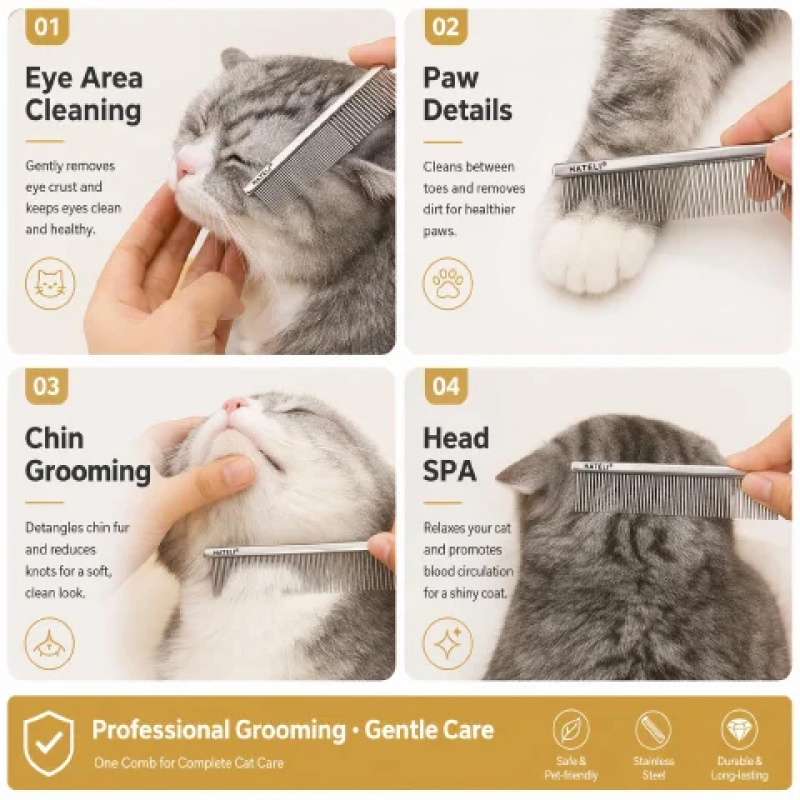 Grzebień do pielęgnacji zwierz – Flea Comb Fine Tooth Pet Tear Stain recenzja i cena