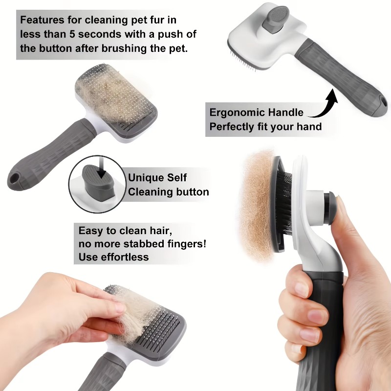 Szczotka do pielęgnacji zwierz – Slicker Brush Self Cleaning Pet Grooming recenzja i cena