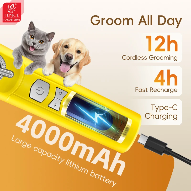 Fenice H100 Bezprzewodowa, aku – Cordless Dog Clippers Low Noise Grooming recenzja i cena