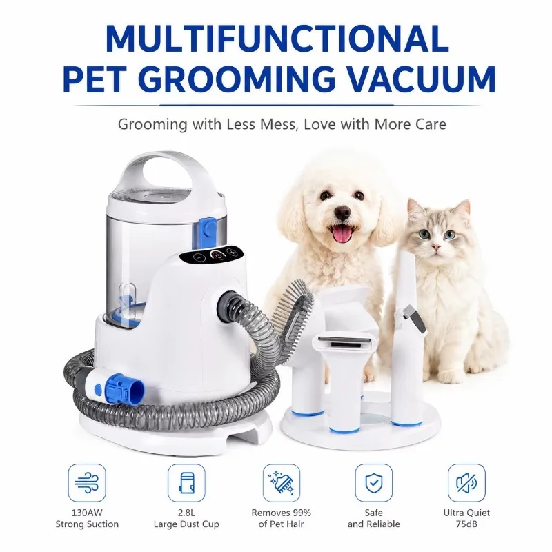Profesjonalny zestaw do pielęg – Pet Grooming Vacuum Suction Kit 5 In 1 recenzja i cena